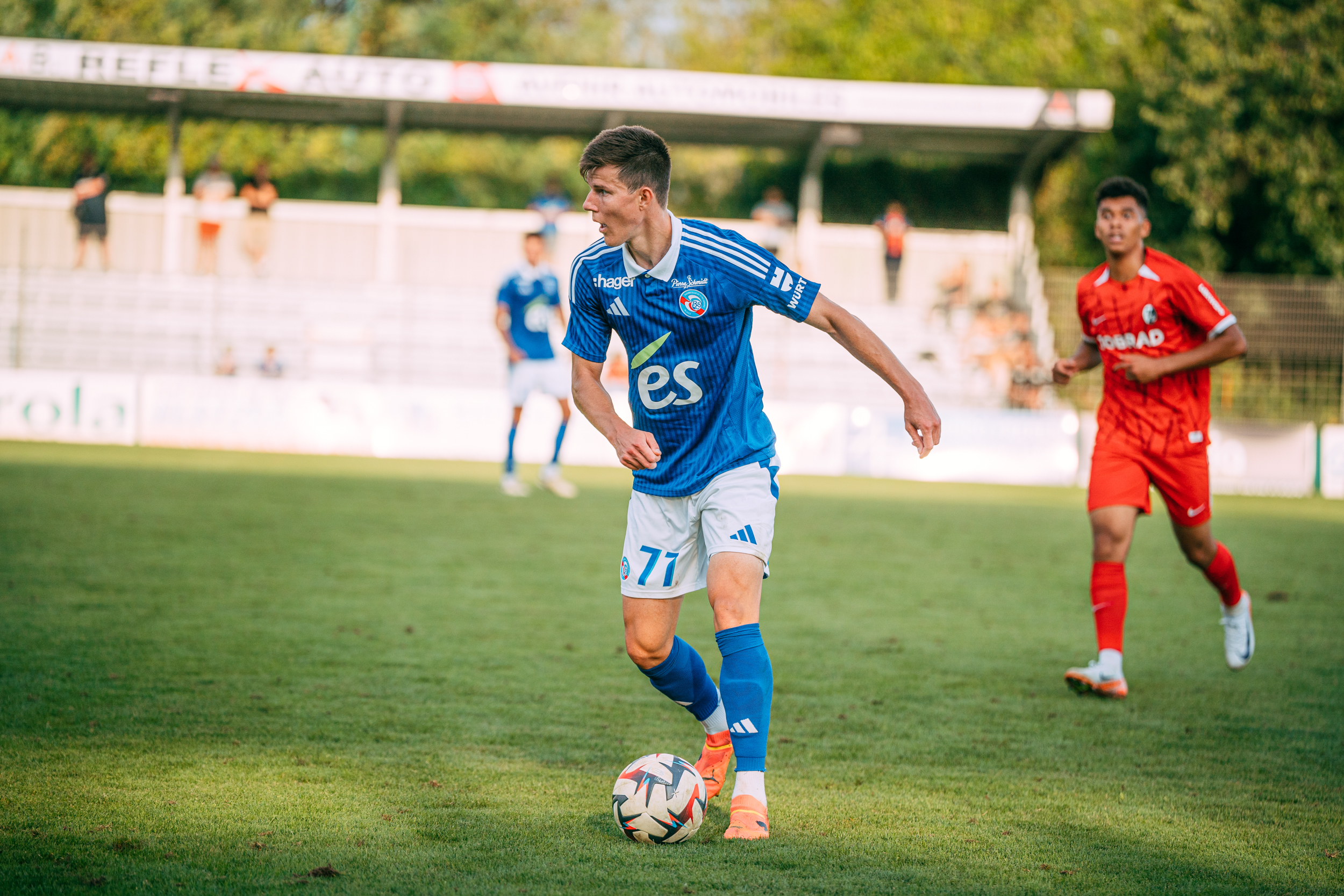 FOOTBALL : Strasbourg RCSA Vs Fribourg Match Amical 03/08/2024